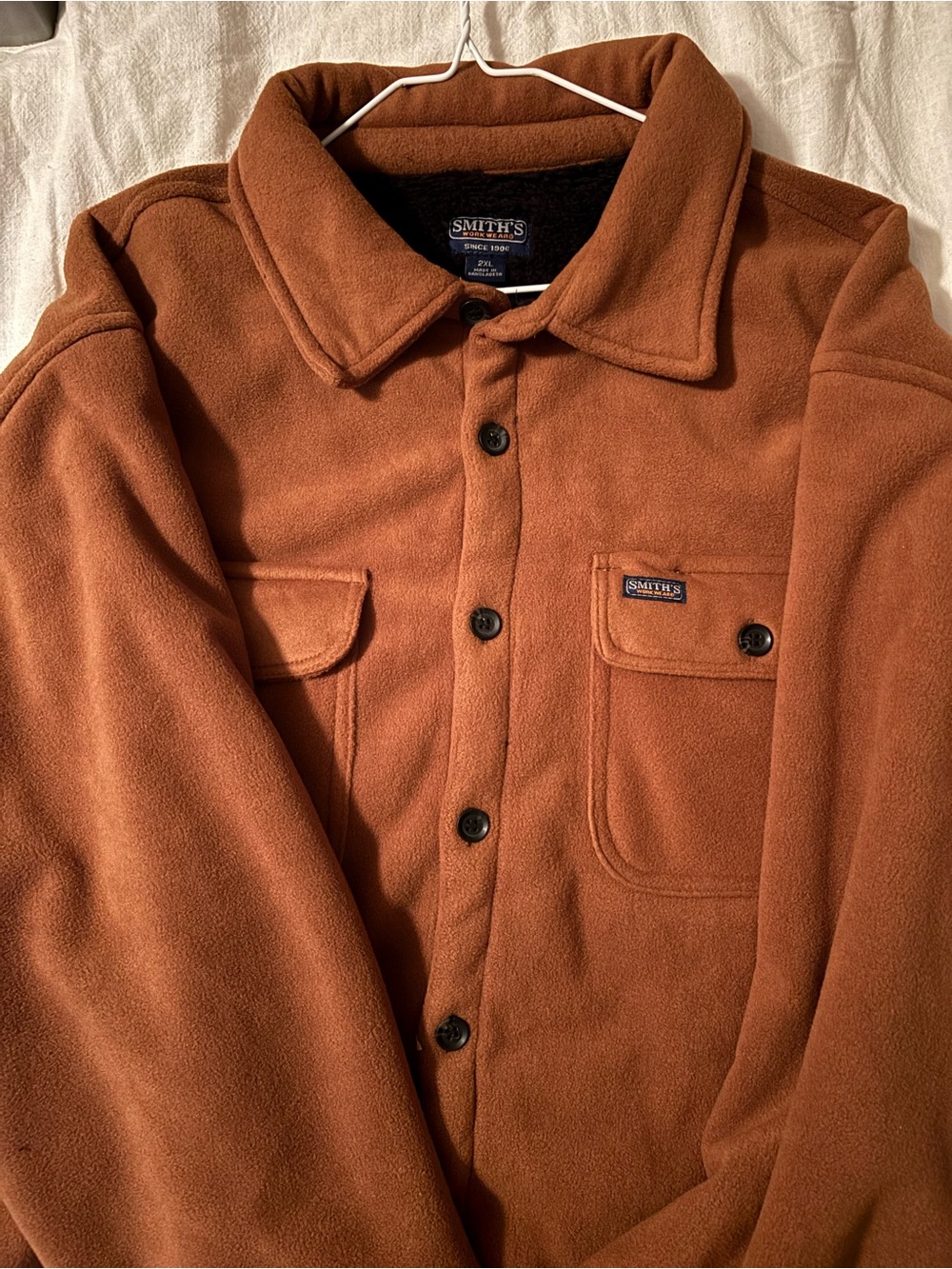 SMITH Rust-Brown Lightweight Fleece Shirt Jacket
